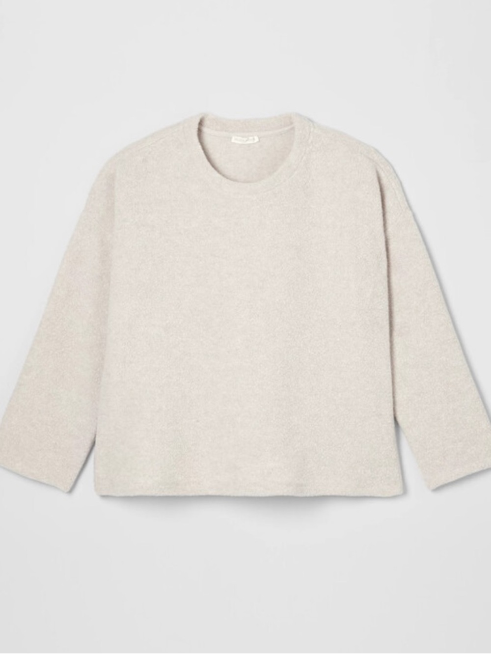 Eileen Fisher Boucle Wool Knit Crew Neck Box-Top Size Large